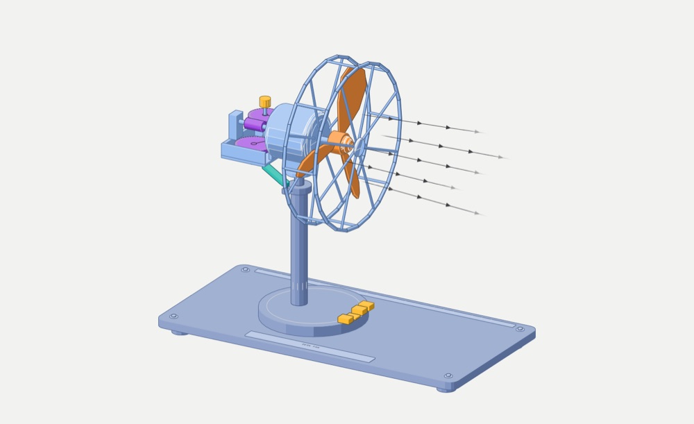 Desk Fan: ισομετρικό σχέδιο του μοντέλου