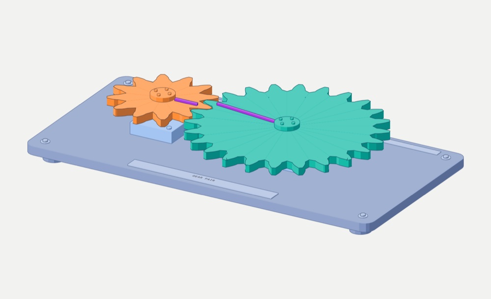 Gear Pair: ισομετρικό σχέδιο του μοντέλου
